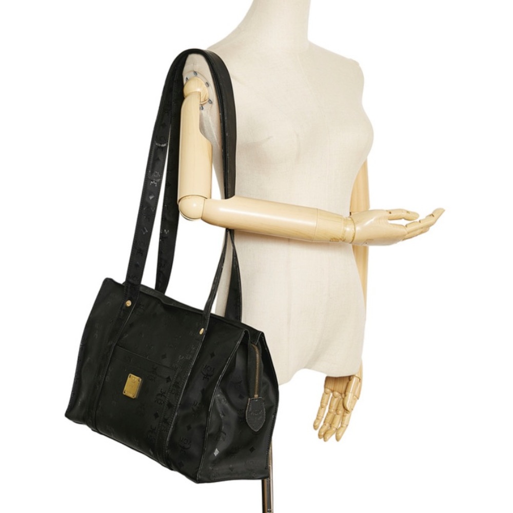 MCM Black Leather Tote Bag